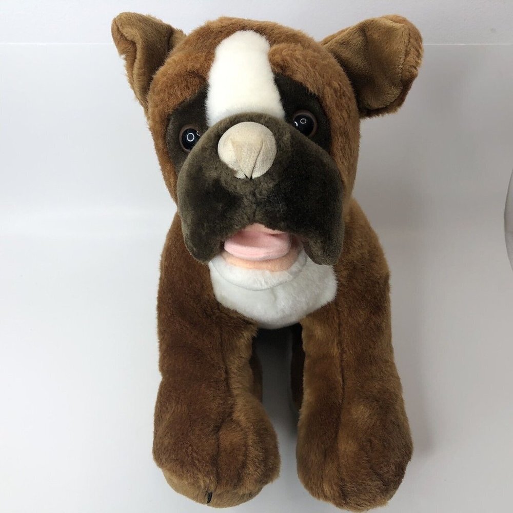 Build A Bear Boxer Dog 14" Plush Barking Sounds Brown Puppy Stuffed Animal